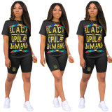 Trendy Letters Printing Summer Ladies Track Suits LD8376