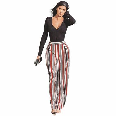 Wholesale Casual Stripe Wide Leg Pants DN8041