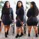 Oversized Women Corns Webbing Contrast Color Mini Fat Women Dress SJ6076