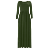 Bodycon Solid Cotton Nip-Waisted Maxi Dresses WMZ1888