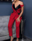 Off-the-shoulder contrasting skinny trousers LZR3884