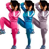 Euramerican Elastic Waist Reflective Stripe Running Outfits LM053