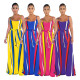 New Arrival Sleeveless Color Patchwork Summer Long Dress SMR9304