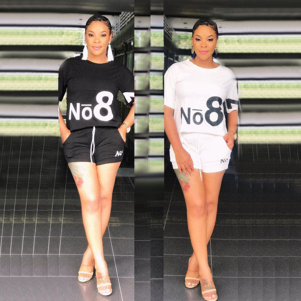 Leisure Outdoor Black/White Two-Pieces Summer Outfits YYZ633