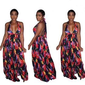 Sexy style boutique digital printed jumpsuit YS357