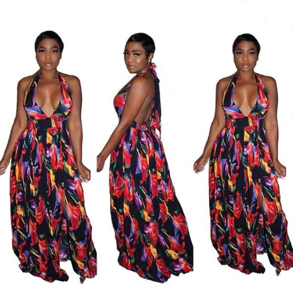 Sexy style boutique digital printed jumpsuit YS357