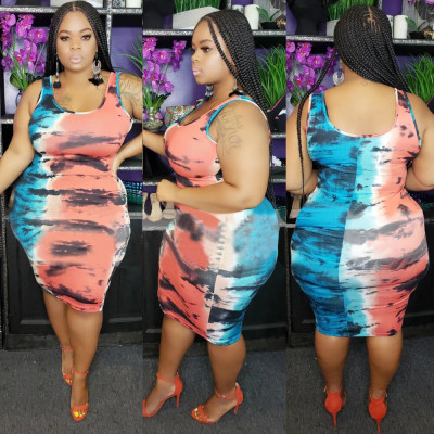 Vest sexy print dress DM092