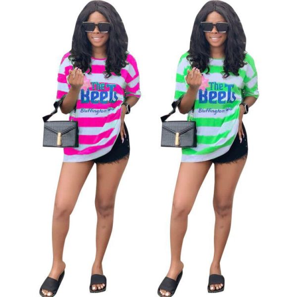 Printed T-shirt cute casual T-shirt F8291