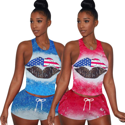 Fashion casual women's letter printed two-piece set R6285