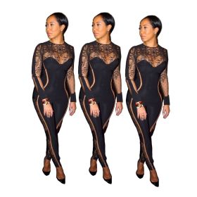 Sexy Black Mesh Bodycon Jumpsuits YS246