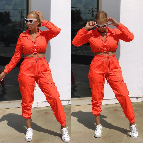 Sport Bodycon Elastic Waist Autumn Women Suits OEP6046