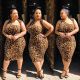 Leopard print irregular collar sexy size dress JLY1874