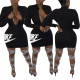 Sexy zipper sports dress offset printing HM5353