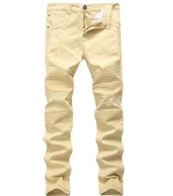 Locomotive personality folds Slim pants high elastic jeans TX999