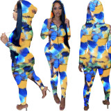 Autumn and winter new abstract print fashion pants suit DN8529