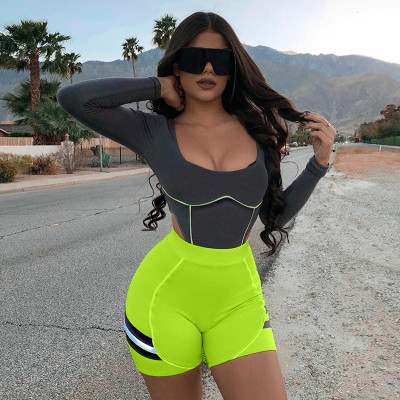 Stitching contrast casual sports shorts  P1733939