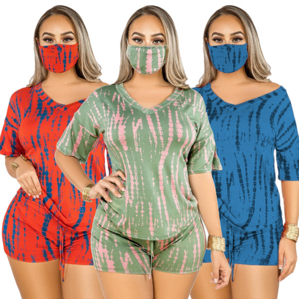 Women's cotton-like loose home two-piece suit (without mask) C3010