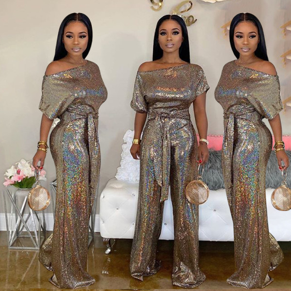 Jumpsuit Noble and Elegant Symphony Laser Sequins QLKG78