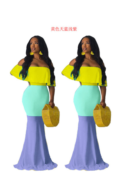 Lotus leaf collar swing fashion casual nightclub sexy dress LZ-601