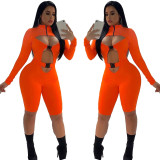 Bodycon Sexy Revealing Mid Jumpsuit With Buckle BN9168