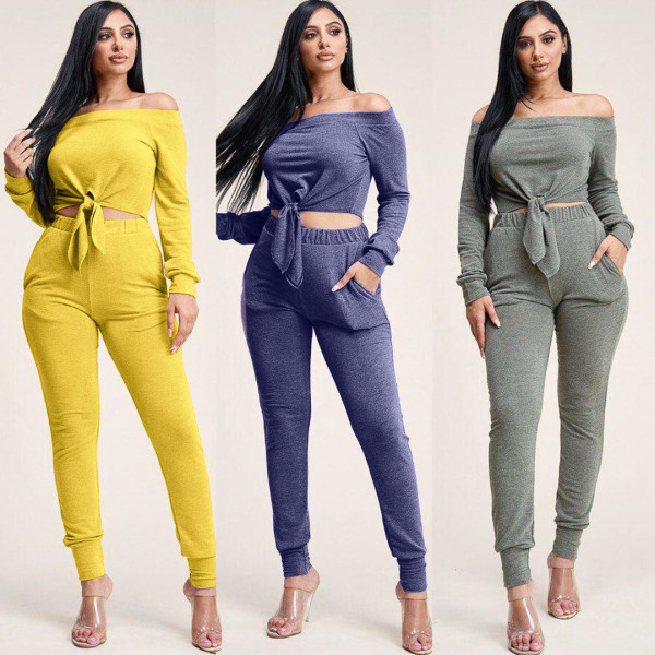 Fashion Sexy Off Shoulder Two Piece Set KSN5095