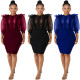 Sexy Mesh Sleeves Perspective Pencil Dress LA3099
