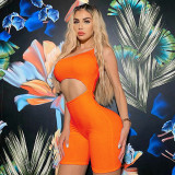 Sexy One Shoulder Waistless And Backless Solid Color Jumpsuit P1737651