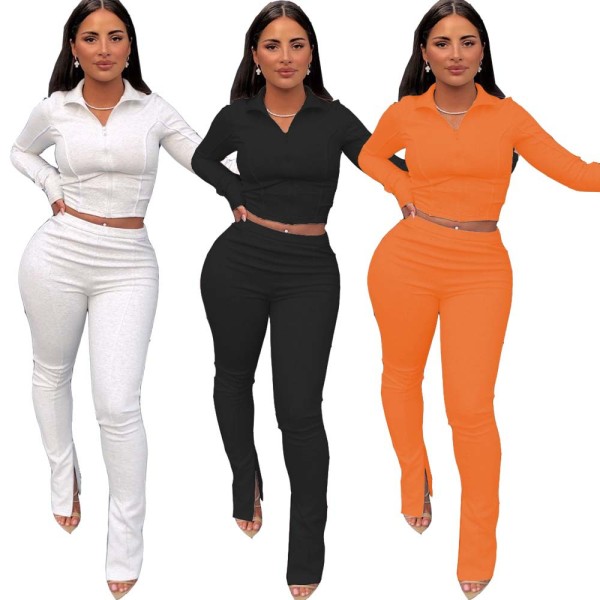 Fashion trousers split two-piece leisure sports suit WJ5105