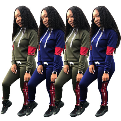 Letters Print Hoodie Tops Sports Pants Women Autumn Tracksuits T3292