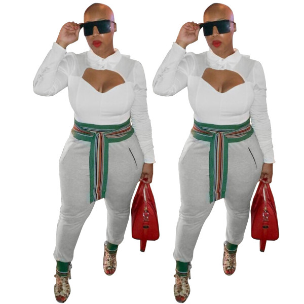 Street Style Thicken Ladies Winter Tight Pants With Belt BS1145