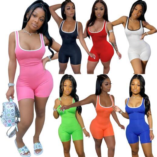 Women's short casual sports jumpsuit R6296