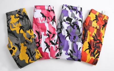 Mens camouflage straight stretch elastic trousers leg trousers