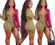 Sexy digital print color-block package hip dress nightclub YS6124