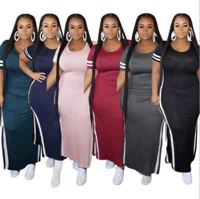 Cloth hitting tight split long long dress plus size women's dress OSS20731
