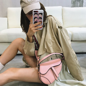 Solid Color Fashion Saddle Bag For Women MAA12369