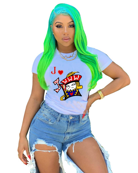 Print out the short-sleeved top cartoon R6300