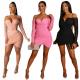 Long Sleeve Slim Fit Hip Elastic Dress Single Neck Sexy Nightclub Dress FM1210