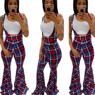 Checks Strappy Flares Pants BN9198