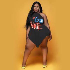 Printed women's fashion sexy slim fit large size jumpsuit skirt JLY1878