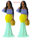 Lotus leaf collar swing fashion casual nightclub sexy dress LZ-601