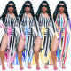 Hot Single Shoulder One-Piece Swimwear With Long Coat QQM3656