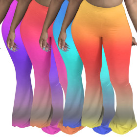 Colorful gradient mopping trousers flared pants MA6590