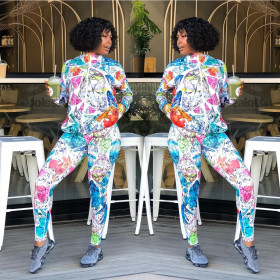 Newest Bodycon Diamond Pattern Sport Suits For Ladies WY6510