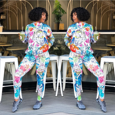 Newest Bodycon Diamond Pattern Sport Suits For Ladies WY6510