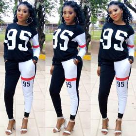 Wholesale Plus Size Letters Printing Track Suits For Women E8135