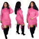 Cheap Solid Color Tied Long Sleeves Hoodie Dress T3335H