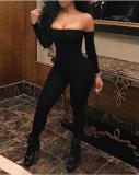 Sexy high elastic fabric shoulder jumpsuit BN7051