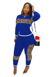 Autumn Winter Leopard Print Patchwork Casual Long Sets CM611