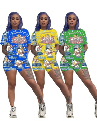 Fashion women's cartoon two-piece suit W833