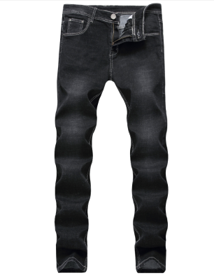 Mens jeans slim straight stretch black jeans TX961